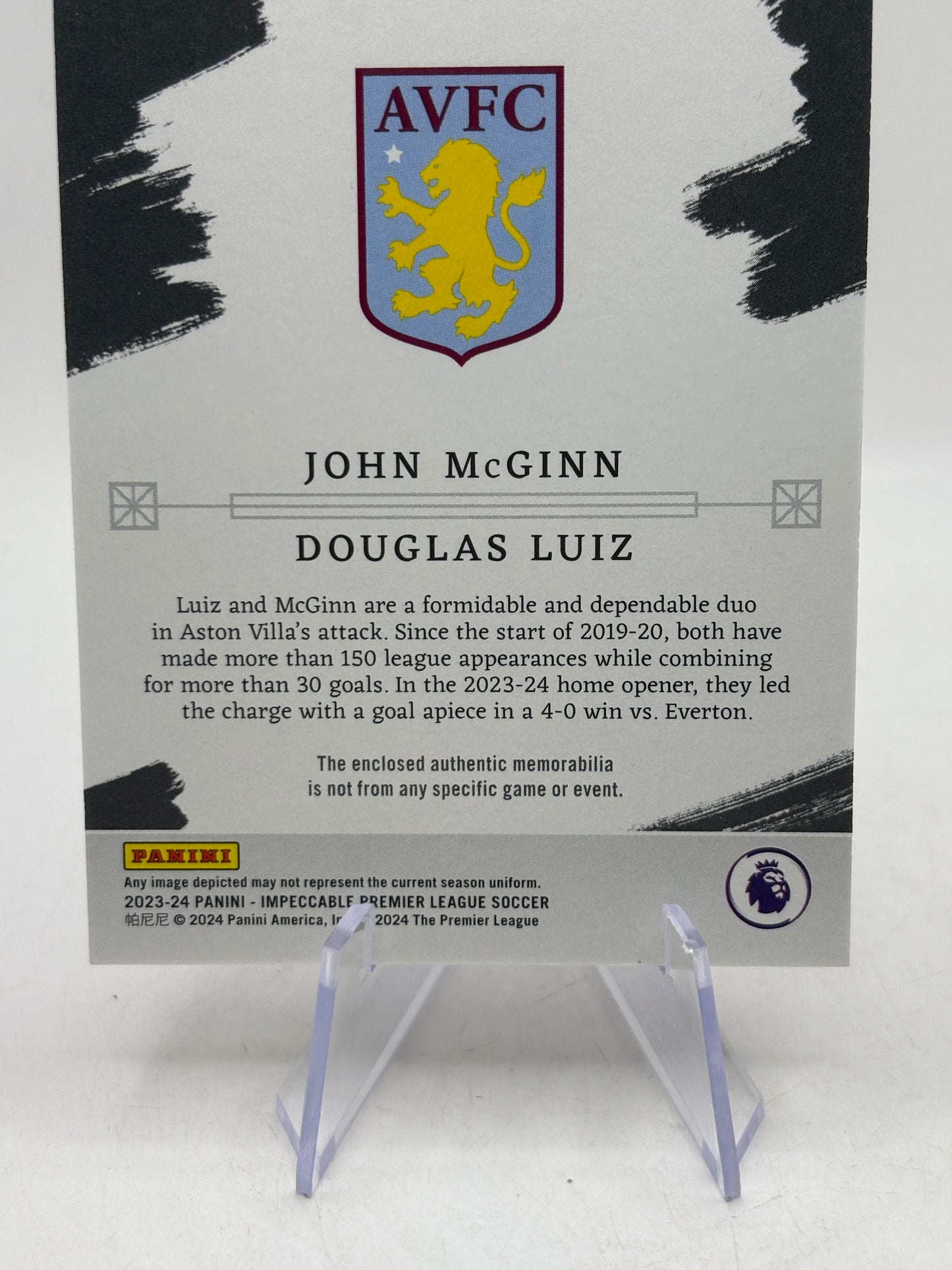 2023 Impeccable Premier League Dual Materials /99 John McGinn Douglas Luiz Dual Patch