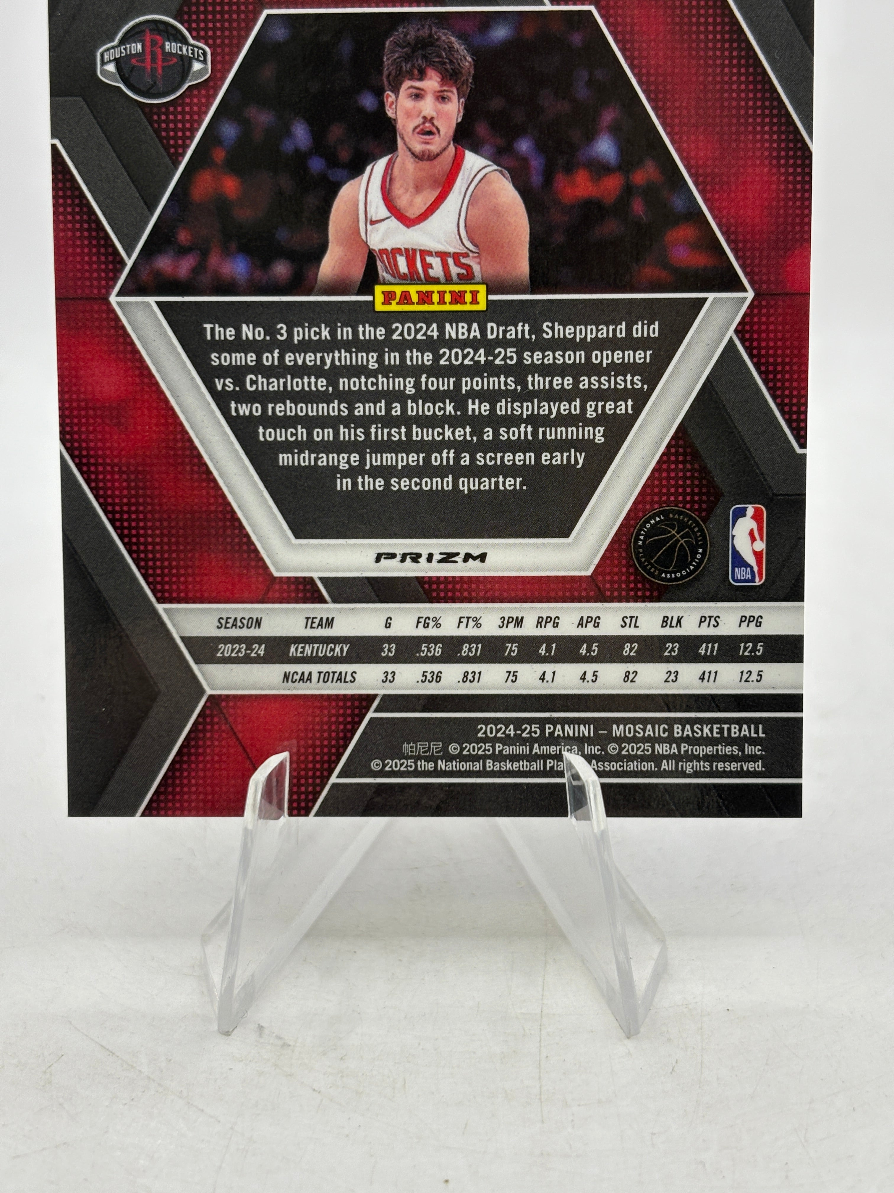 2024-25 Panini Mosaic Basketball - #252 Reed Sheppard /125 Cracked Ice FRENLY BRICKS - Open 7 Days