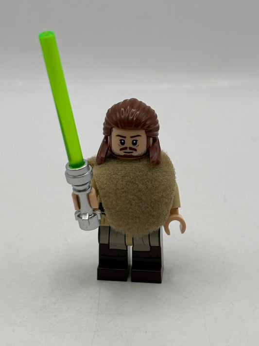 LEGO Star Wars Qui-Gon Jinn Minifigure Jedi Dark Brown Beard 75383 sw1334