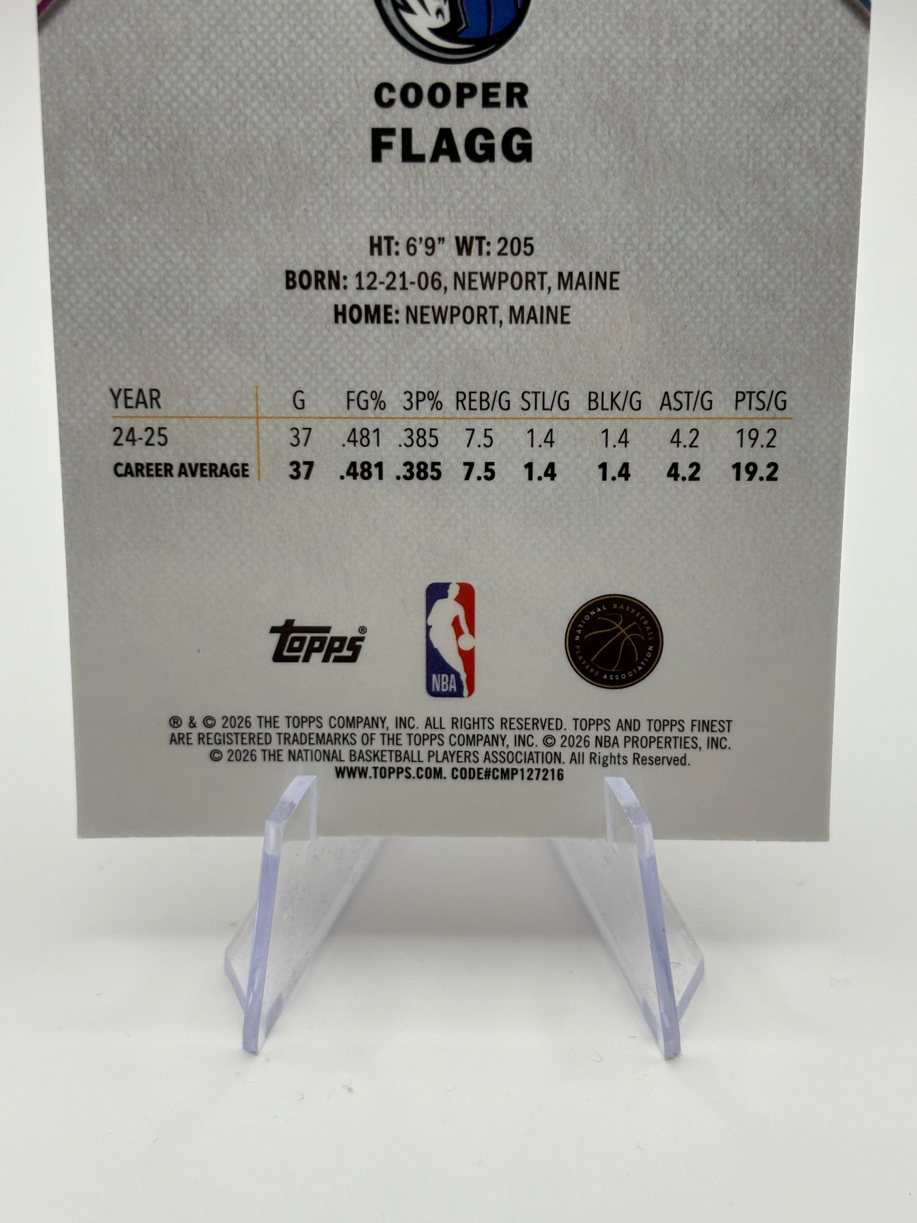 2025-26 Topps Finest - Rare Cooper Flagg #201 (RC) FRENLY BRICKS - Open 7 Days