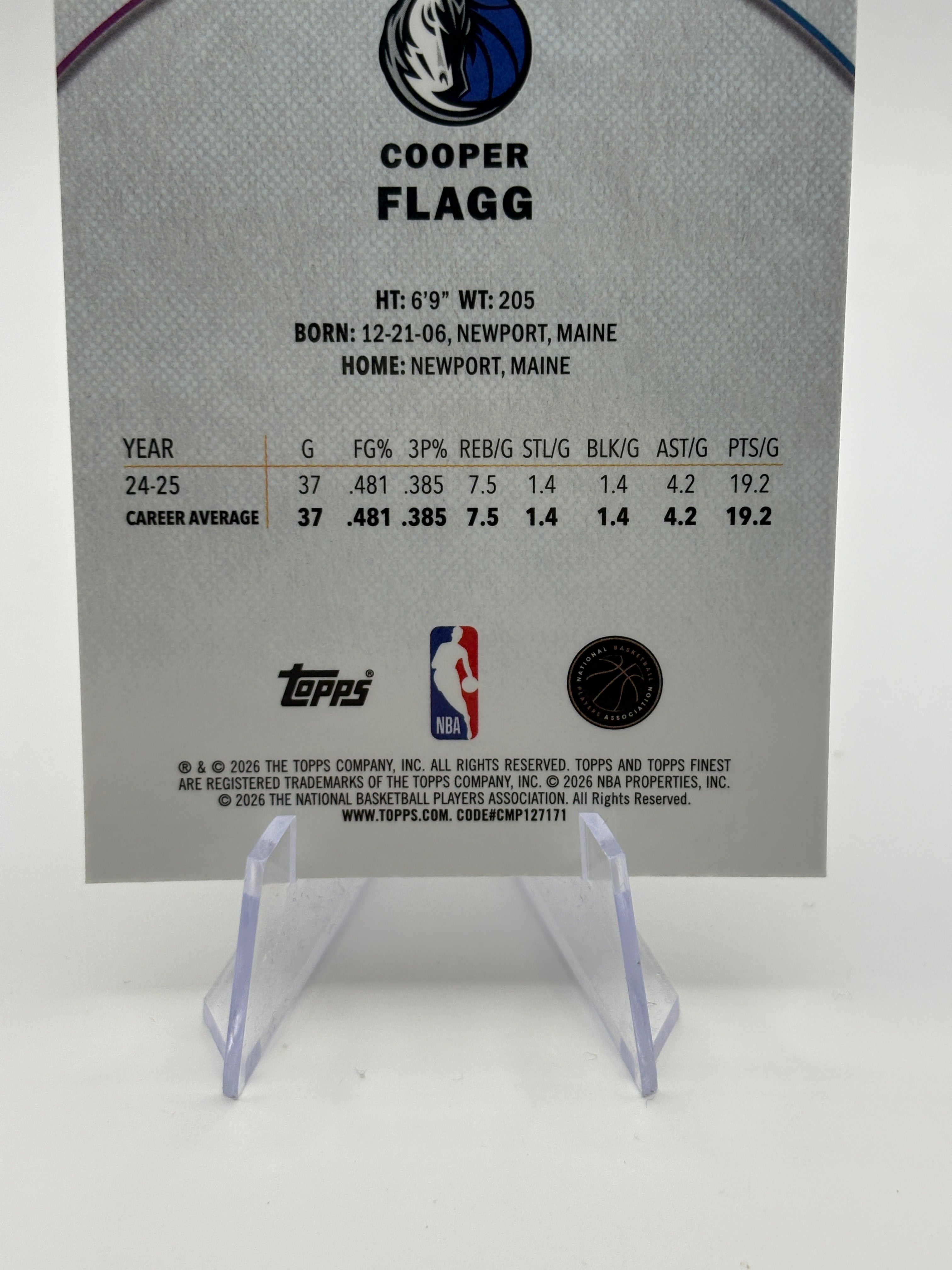 2025-26 Topps Finest Cooper Flagg #1 RC Rookie Common Oil Spill Refractor FRENLY BRICKS - Open 7 Days