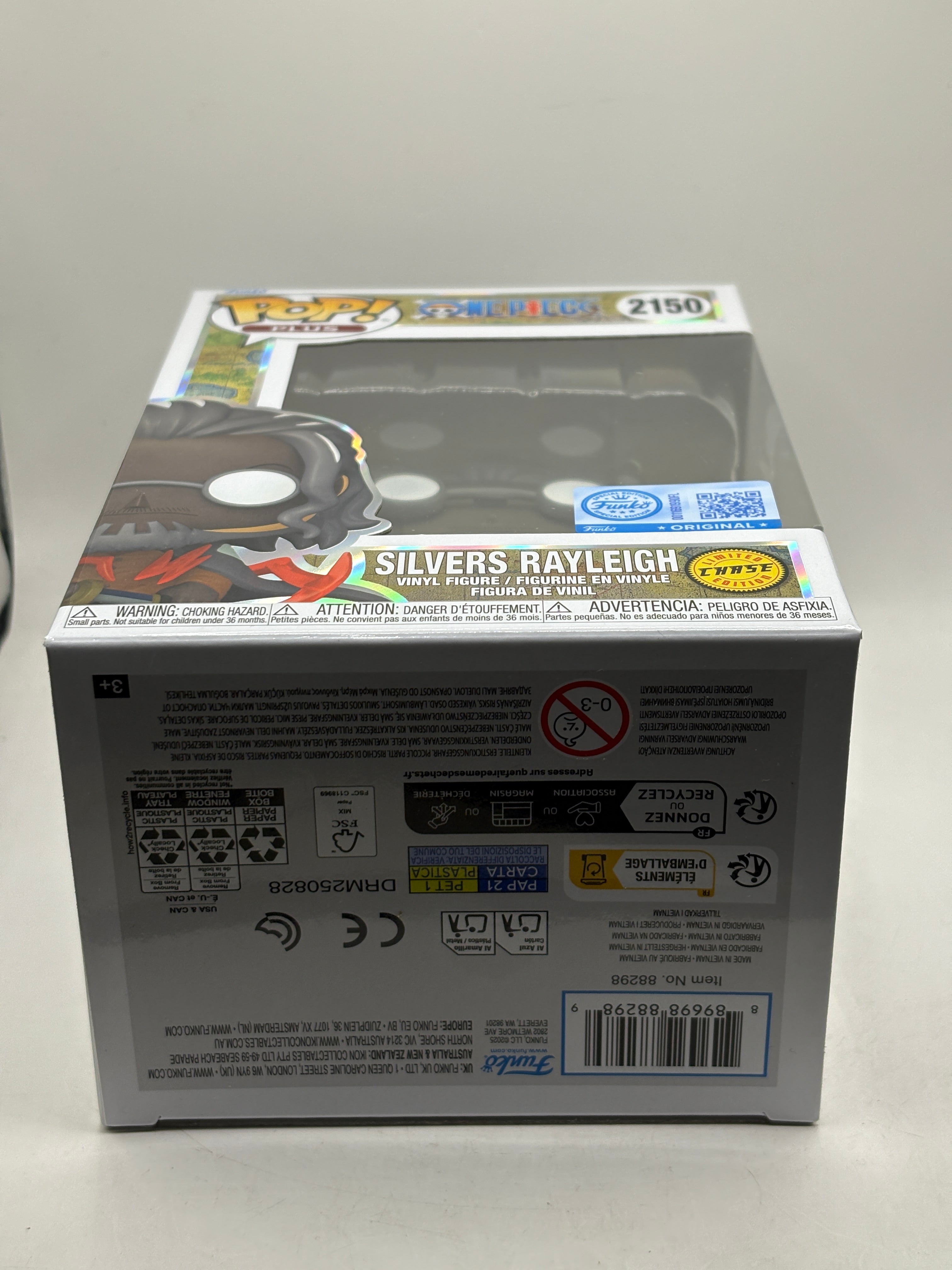 Funko POP! Plus One Piece #2150 Silvers Rayleigh Limited Chase FRENLY BRICKS - Open 7 Days