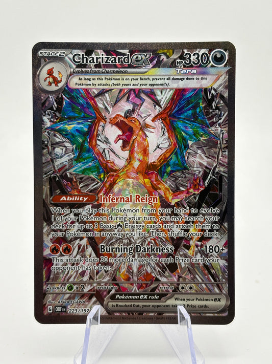 Pokemon TCG Obsidian Flames - Charizard EX 223/197 Special Illustration Rare LP FRENLY BRICKS - Open 7 Days