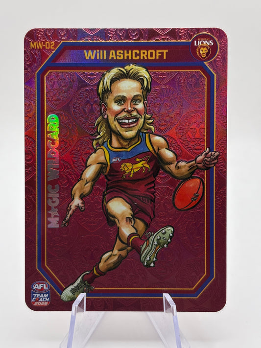 2026 AFL Teamcoach Magic Wildcard Will Ashcroft Brisbane Lions MW-02 FRENLY BRICKS - Open 7 Days