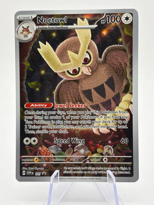 Pokemon TCG SVP Promo - Noctowl SVP141 Black Star Illustration NM FRENLY BRICKS - Open 7 Days
