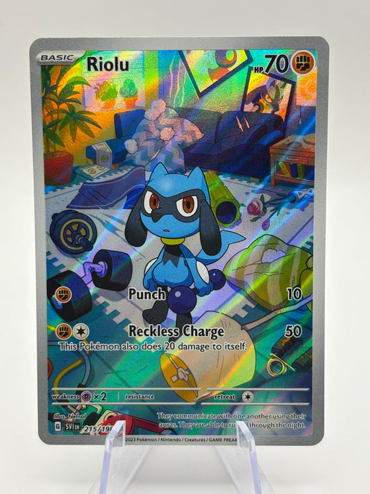 Pokemon TCG Scarlet Violet Base - Riolu 215/198 Illustration Rare NM FRENLY BRICKS - Open 7 Days
