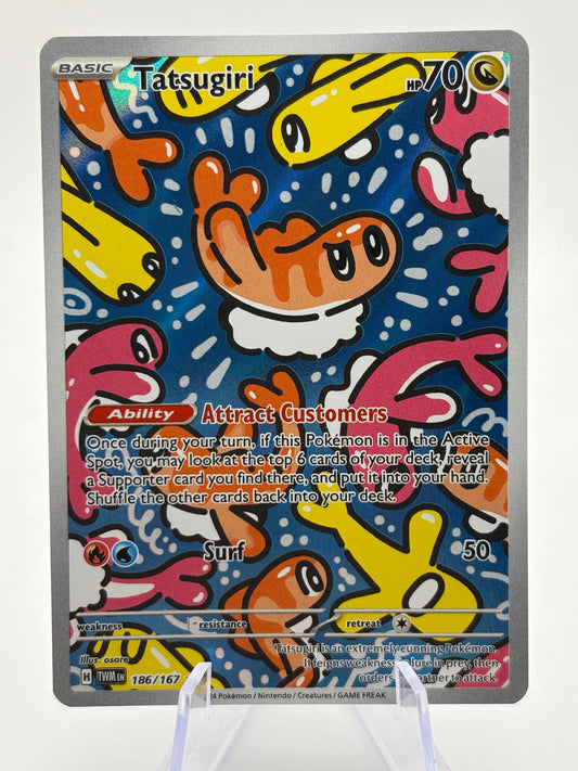 Pokemon TCG Twilight Masquerade- Tatsugiri 186/167 Illustration Rare NM FRENLY BRICKS - Open 7 Days