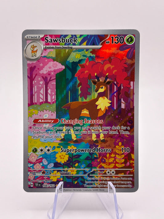 Pokemon TCG Temporal Forces - Sawsbuck 166/162 Illustration Rare NM FRENLY BRICKS - Open 7 Days