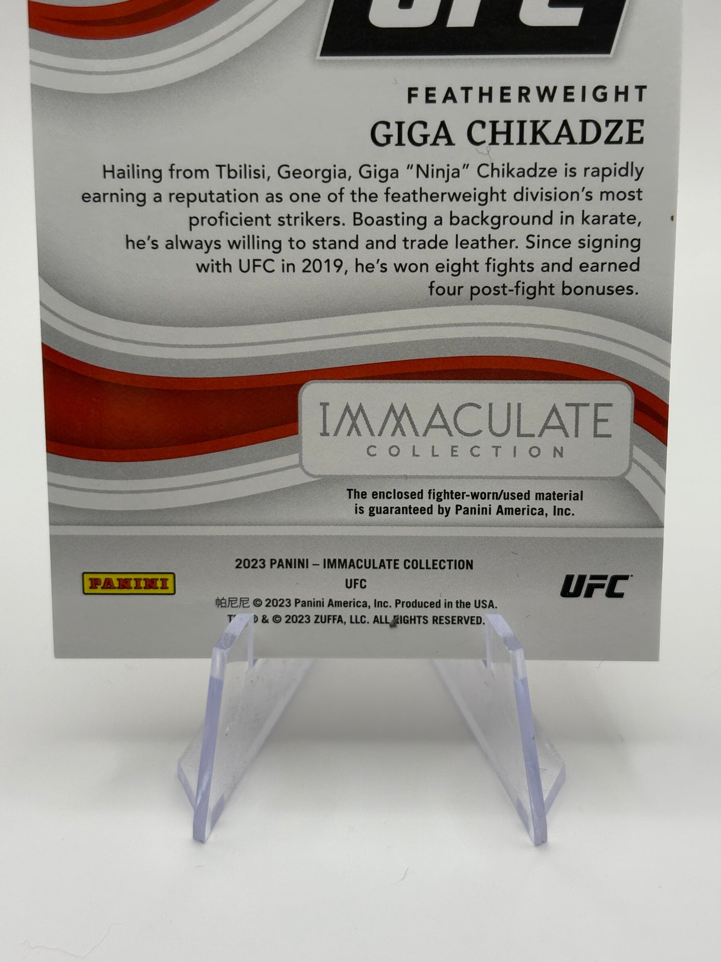 2023 Panini Immaculate UFC Jumbo Memorabilia Jersey /10 Giga Chikadze FRENLY BRICKS - Open 7 Days