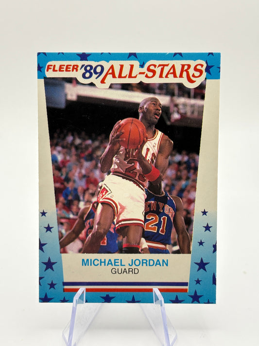 1989-90 Fleer Basketball #3 Michael Jordan '89 All-Stars Sticker Bulls HOF FRENLY BRICKS - Open 7 Days