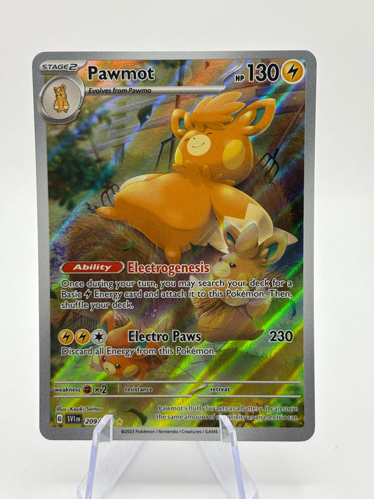 Pokemon TCG Scarlet Violet Base - Pawmot 209/198 Illustration Rare NM FRENLY BRICKS - Open 7 Days