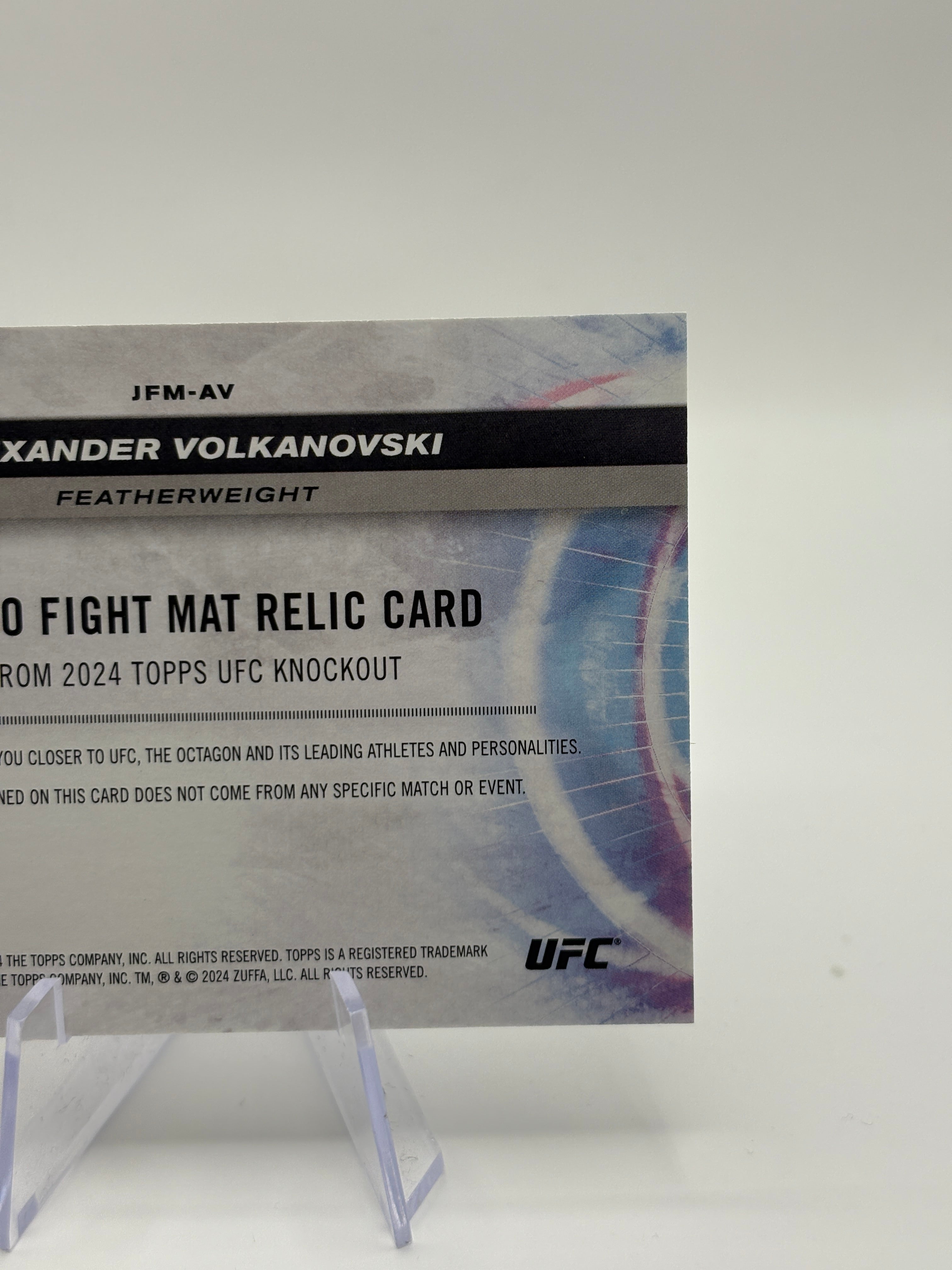 2024 Topps UFC Jumbo Fight Mat Relic Card Alexander Volkanovski FRENLY BRICKS - Open 7 Days