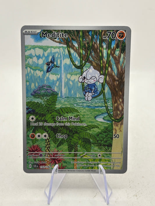 Pokemon TCG Stellar Crown - Meditite 153/142 Illustration Rare NM
