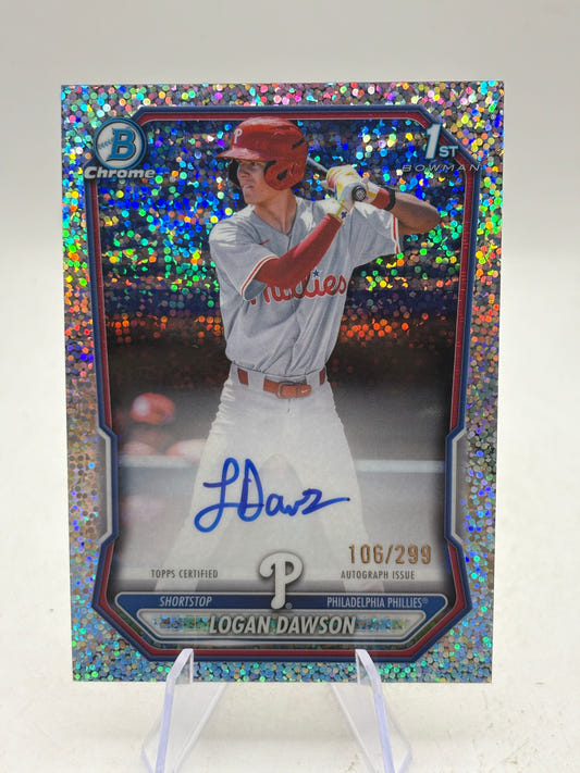 2026 Bowman Chrome 1st Logan Dawson Auto /299 Refractor Philadelphia Phillies
