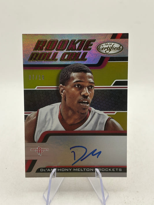 2018 Panini Certified Rookie Roll Call RRC-DM De’Anthony Melton Auto /10