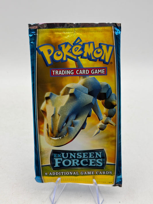 2005 Pokemon TCG EX Unseen Forces EMPTY Booster Pack Steelix OPEN (1) FRENLY BRICKS - Open 7 Days