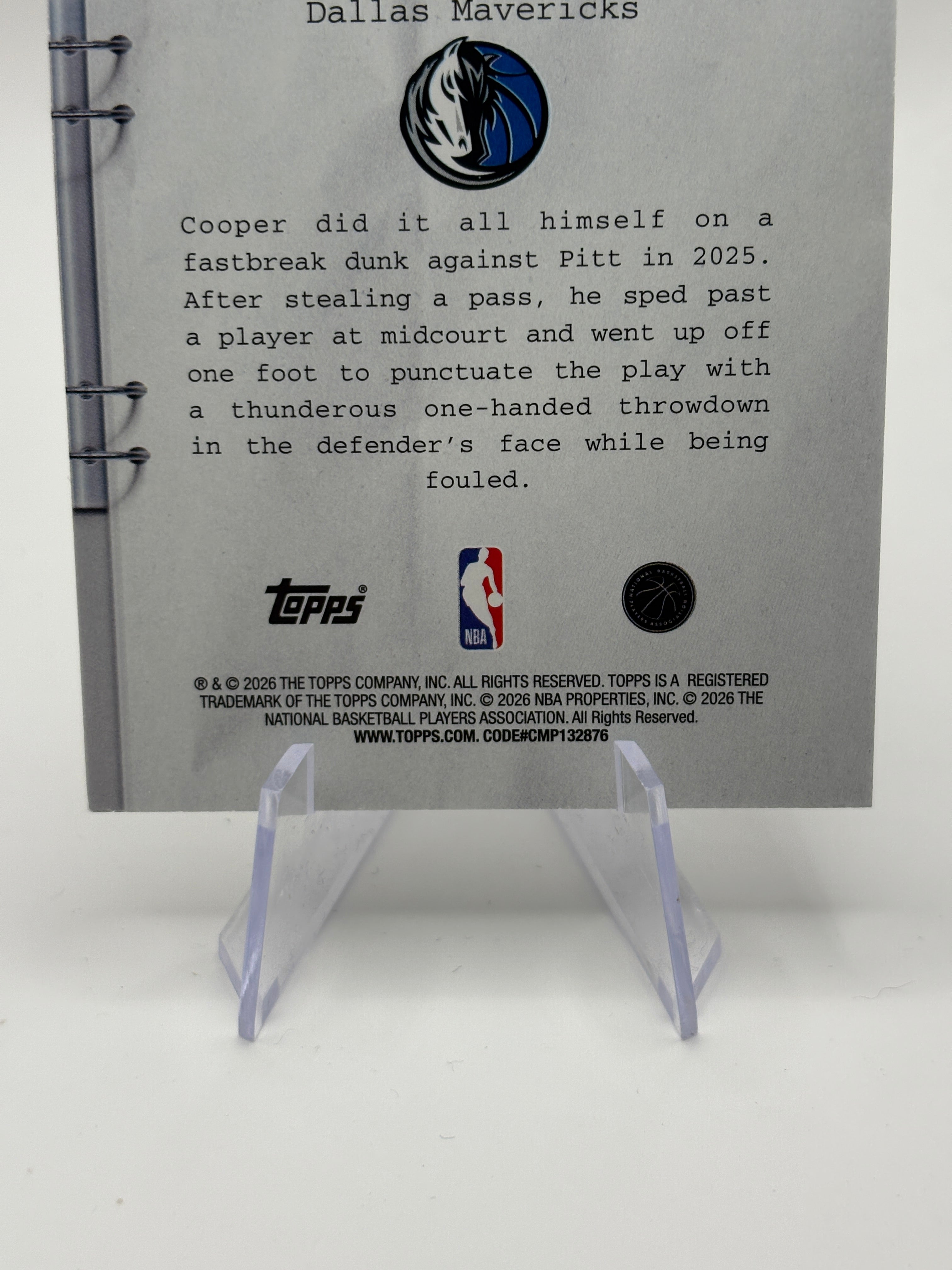 2025-26 Topps Hoops Cooper Flagg RC Rookie Dunk Umentory Silver FRENLY BRICKS - Open 7 Days
