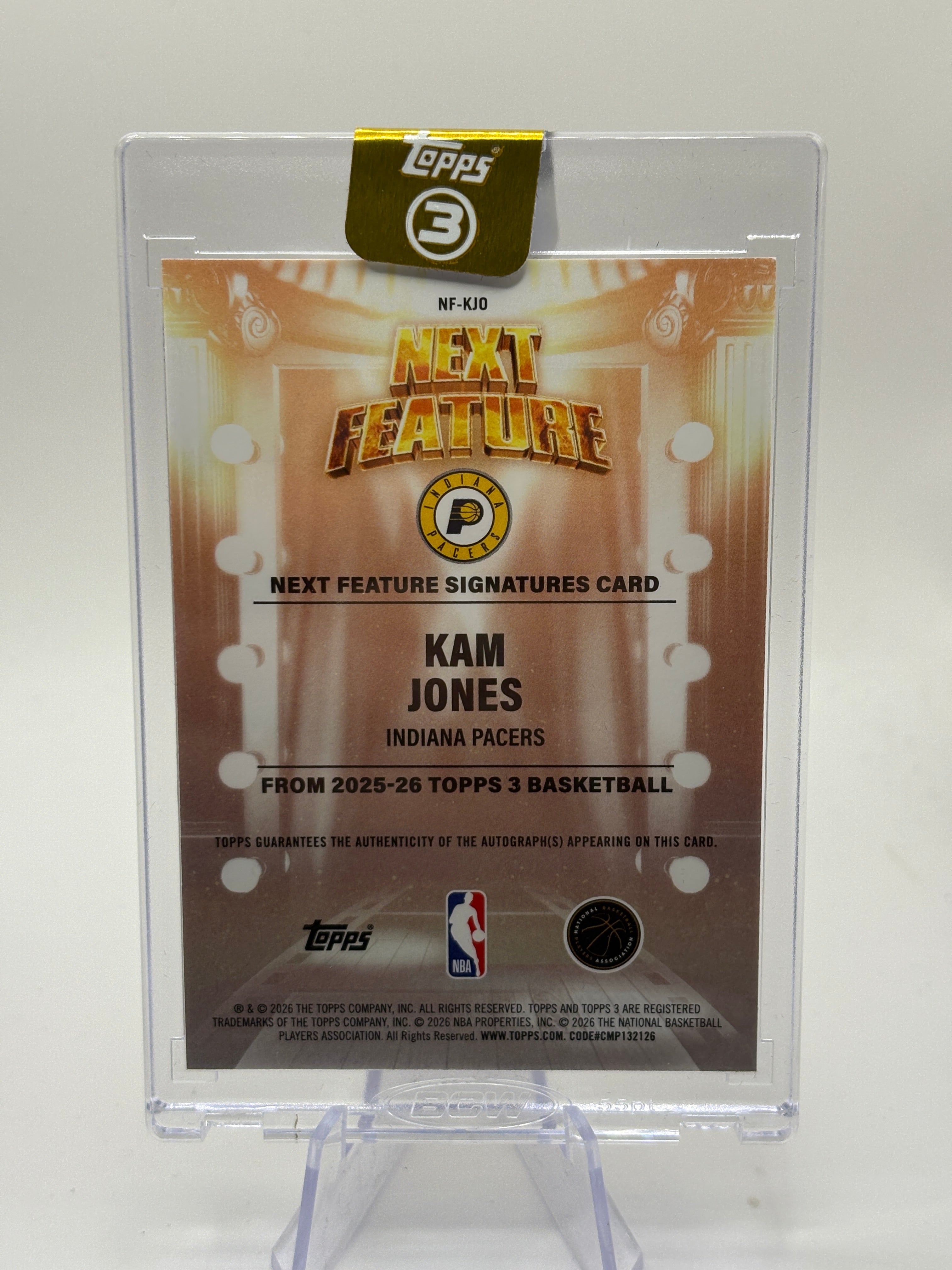 2025-26 Topps 3 Basketball Next Feature /25 Kam Jones Auto #NF-KJO FRENLY BRICKS - Open 7 Days