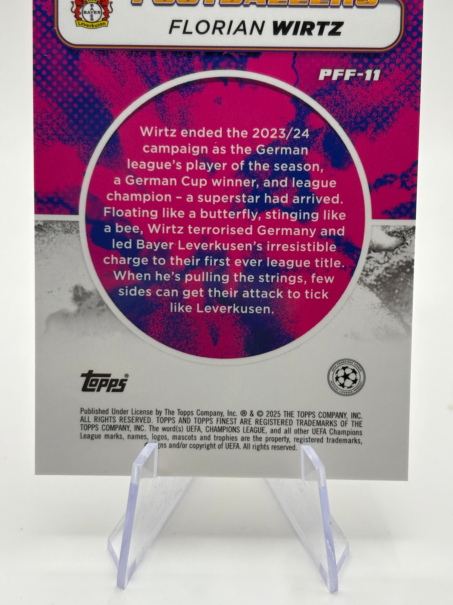 2024-25 Topps Finest UEFA Prized Footballers Fusion FLORIAN WIRTZ RED / RED FRENLY BRICKS - Open 7 Days