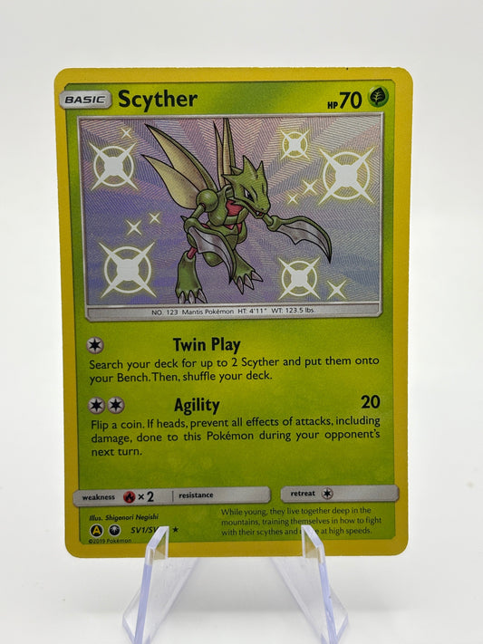 Pokémon TCG Scyther Hidden Fates SV1/SV94 Holo Shiny Holo Rare FRENLY BRICKS - Open 7 Days