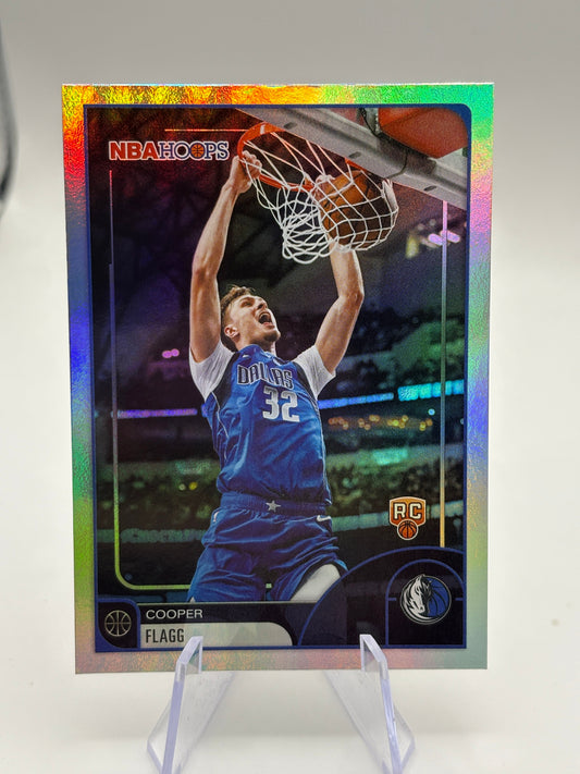 2025 Topps NBA Hoops Cooper Flagg RC Silver Foil Dallas Mavericks Rookie #35 FRENLY BRICKS - Open 7 Days