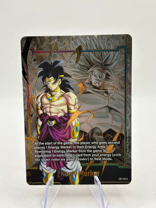 Dragon Ball Super Fusion World Broly Energy Marker E01-03 Gold Alt Art FRENLY BRICKS - Open 7 Days