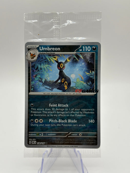 Pokemon TCG Obsidian Flames - Umbreon 130/197 Reverse holo EB Games Stamp FRENLY BRICKS - Open 7 Days
