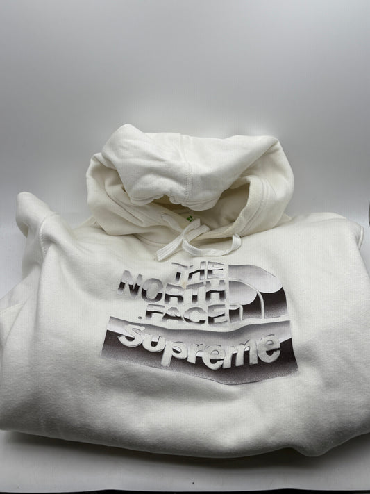 Supreme x The North Face Metallic Box Logo Hoodie Sweater White Large SS18 STAINS* FRENLY BRICKS - Open 7 Days