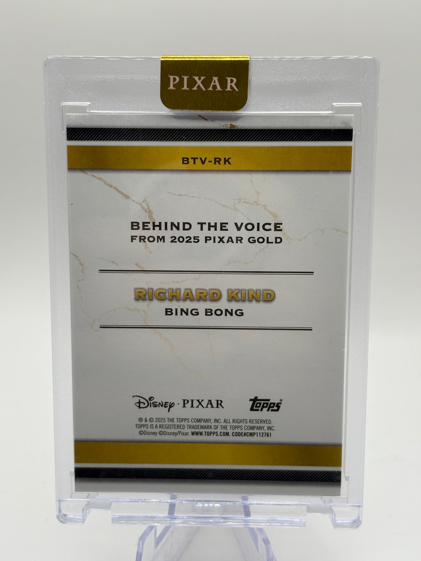 2025 Pixar Gold #BTV-RK Bing Bong Richard Kind Behind The Voice /25 Encased FRENLY BRICKS - Open 7 Days