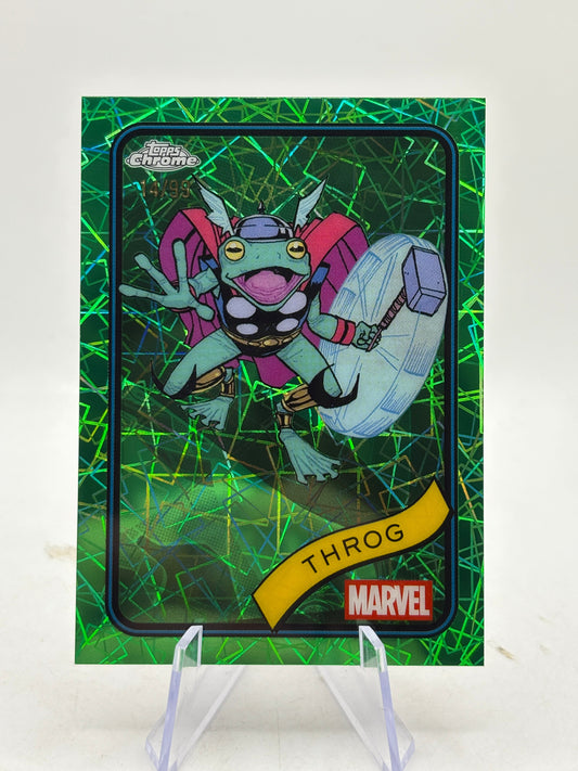 2025 Topps Chrome Marvel Comics Sapphire Edition Green /99 Throg #46 FRENLY BRICKS - Open 7 Days