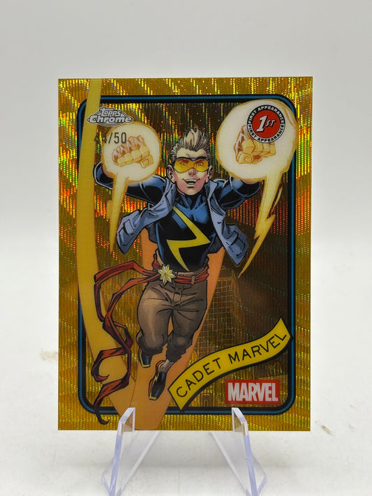 2025 Topps Chrome Marvel Cadet Gold Wave Refractor #/50 FRENLY BRICKS - Open 7 Days
