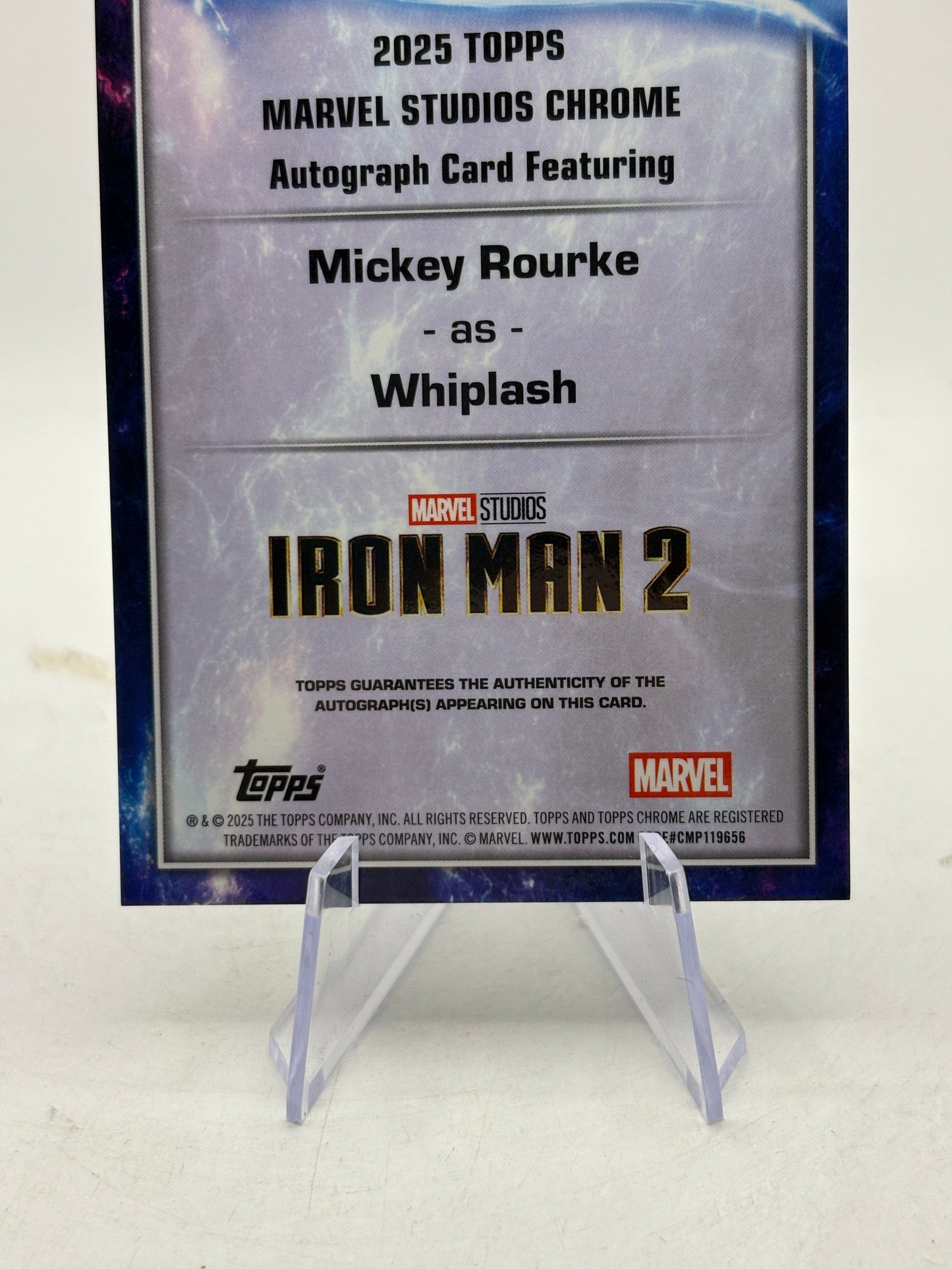 2025 Topps Chrome Marvel Studios Mickey Rourke as Whiplash Auto #AA-MKR FRENLY BRICKS - Open 7 Days