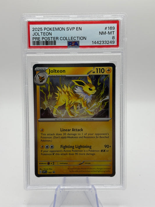 2025 Pokemon SVP Promo - Jolteon SVP169 Black Star PSA 8 FRENLY BRICKS - Open 7 Days
