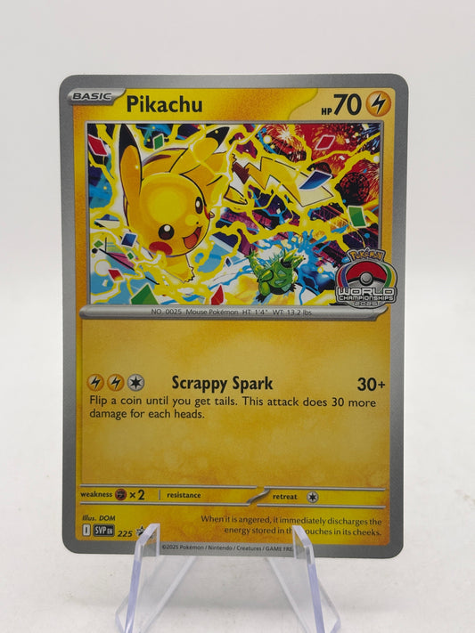 Pokemon TCG SVP Black Star - Pikachu 2025 World Championships SVP225 Promo FRENLY BRICKS - Open 7 Days