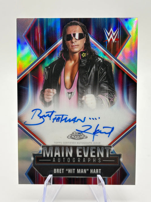 2026 Topps Chrome WWE Bret "Hit Man” Hart Main Event Autographs Auto #MEA-BH FRENLY BRICKS - Open 7 Days