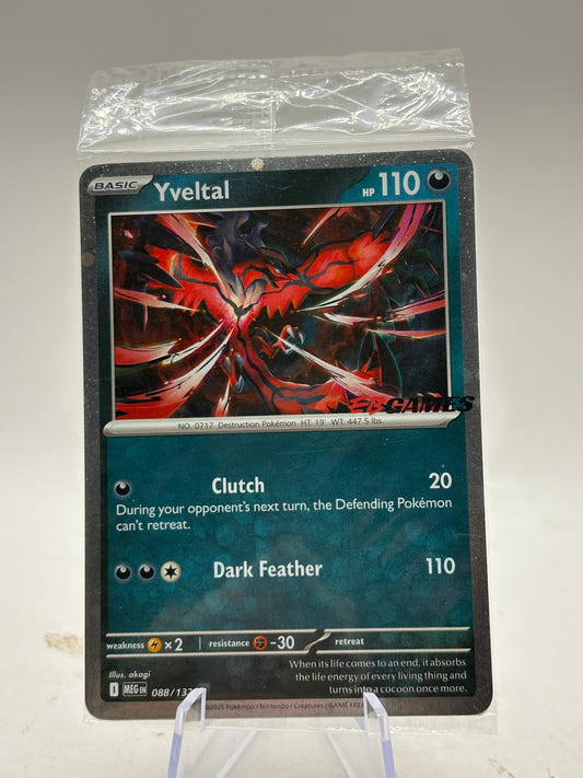 Pokemon TCG Mega Evolution - Yveltal 088/132 Rare Holo EB Games Sealed FRENLY BRICKS - Open 7 Days