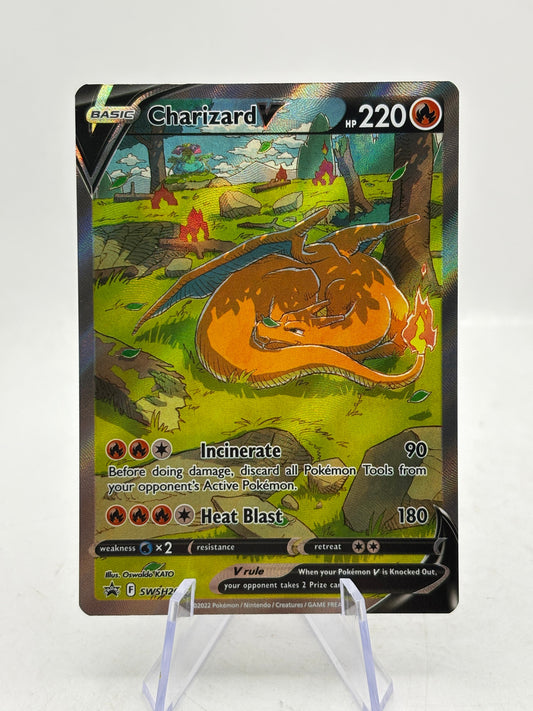 Pokemon TCG SWSH Promo - Charizard V SWSH260 Black Star Promo Full Art Lp FRENLY BRICKS - Open 7 Days