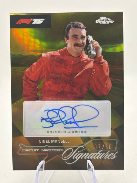 2025 Topps Chrome F1 Nigel Mansell Circuit Masters Signature Auto Gold /50 FRENLY BRICKS - Open 7 Days