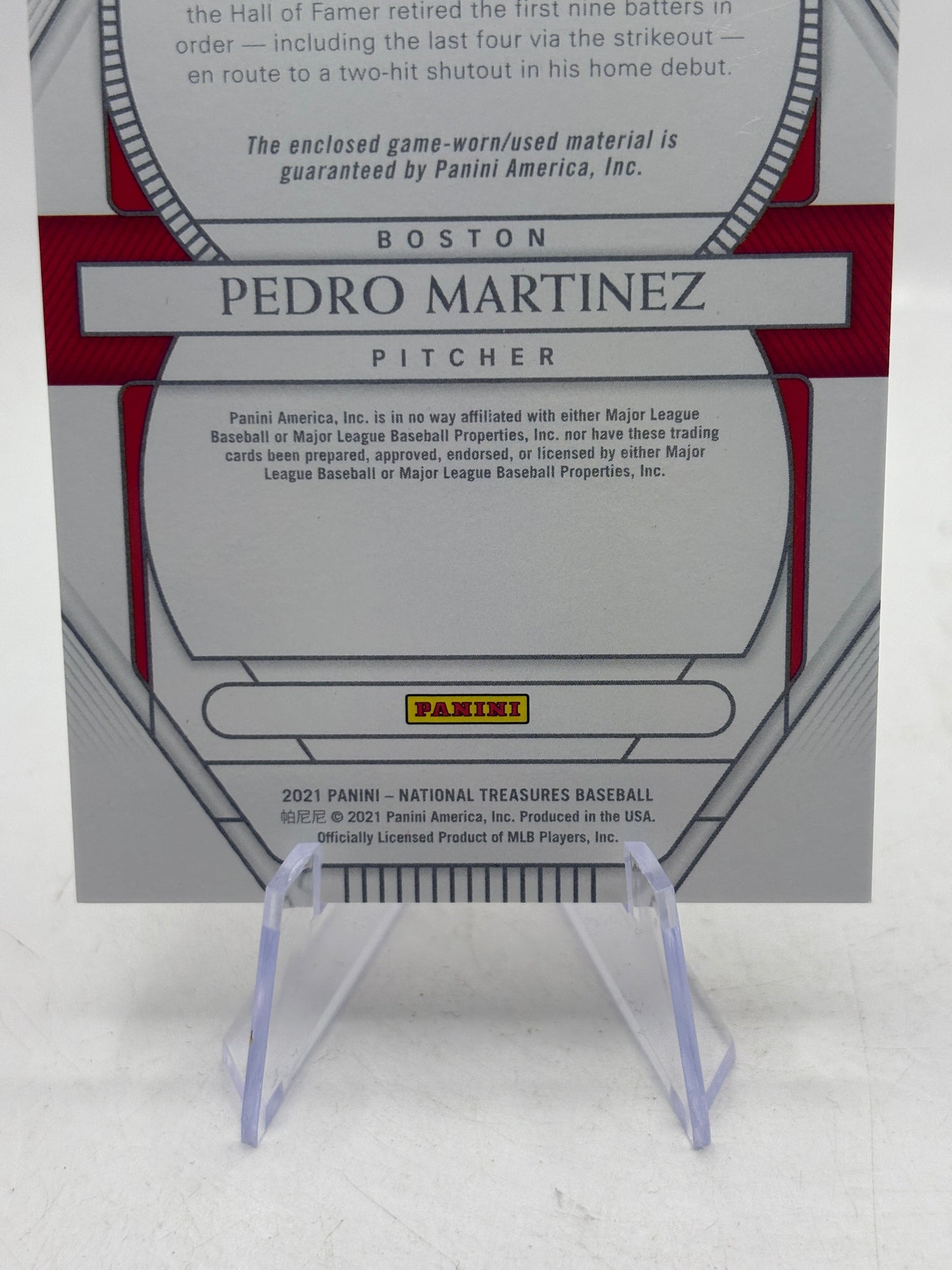 2021 Panini National Treasures Pedro Martinez Retro Materials /10 FRENLY BRICKS - Open 7 Days