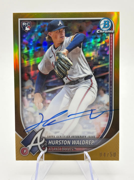 2025 Bowman - Chrome Autographs Hurston Waldrep /50 CRA-HW RC FRENLY BRICKS - Open 7 Days