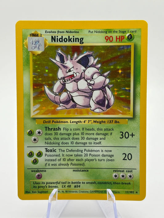 Pokémon TCG WOTC Base Set - Nidoking 11/102 Rare Holo MP