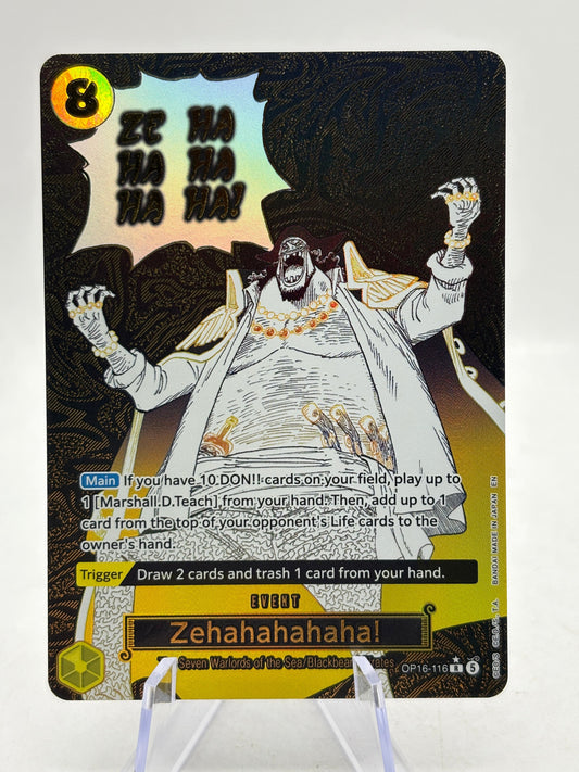 Zehahahahaha! (Alternate Art) One Piece OP16-116 The Time of Battle Foil FRENLY BRICKS - Open 7 Days