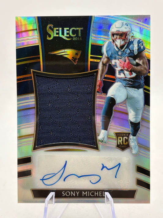 2018 Panini Select Football - Sony Michel Rookie Patch Auto /49 Silver #JM-SM FRENLY BRICKS - Open 7 Days