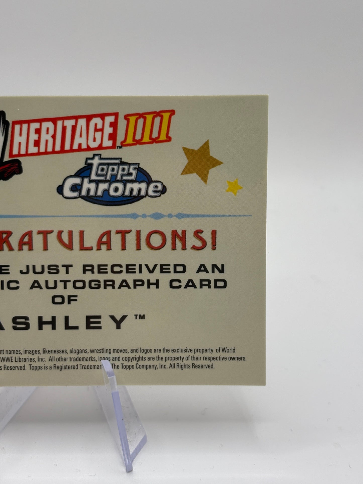 2008 Topps Heritage III Chrome Ashley Massaro WWE Autograph Card Rare FRENLY BRICKS - Open 7 Days