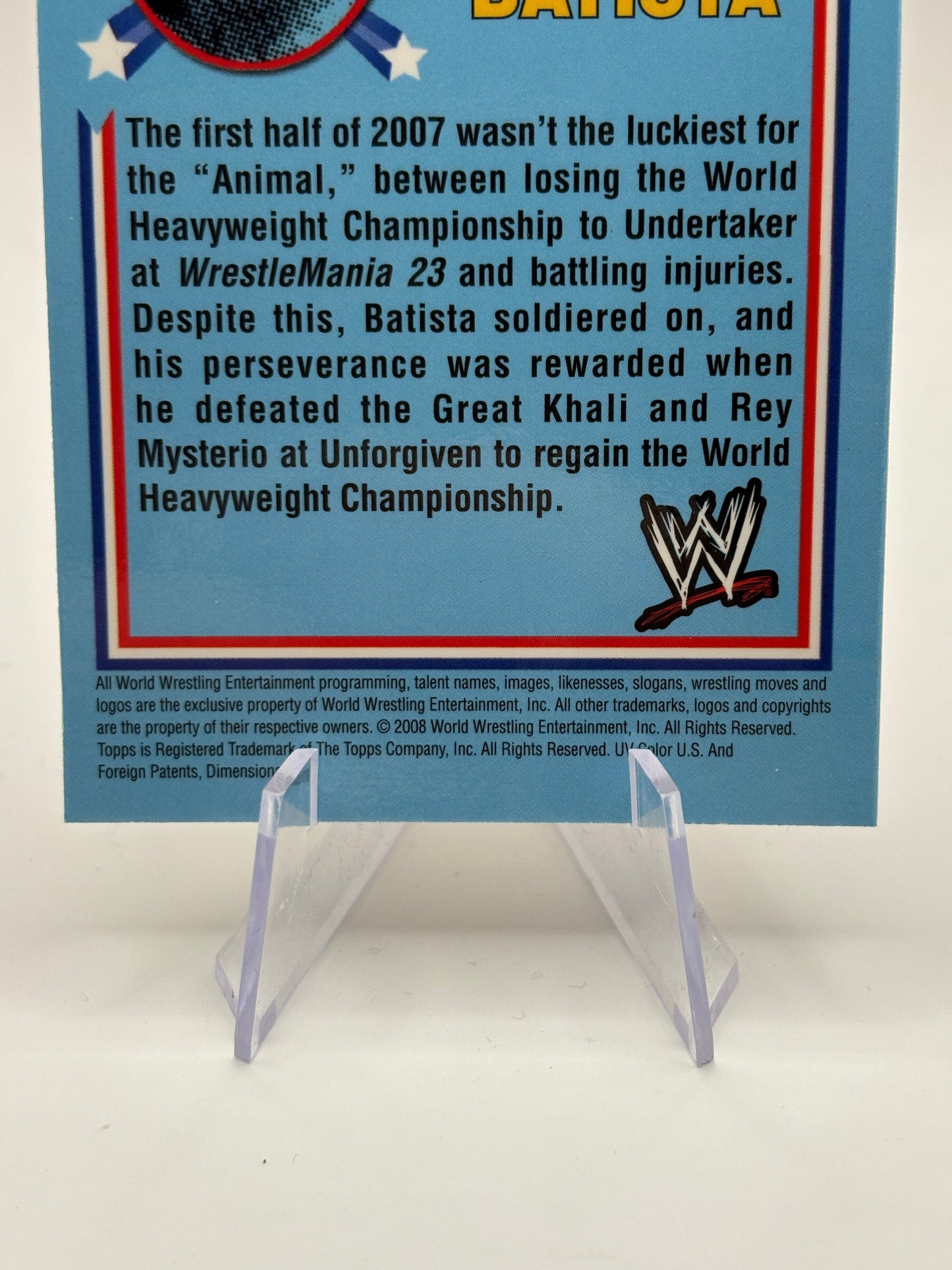 2008 Topps Chrome Heritage III WWE #2 Batista Refractor FRENLY BRICKS - Open 7 Days