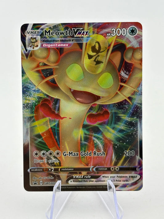 Pokemon TCG Sword Shield Promos - Meowth VMAX SWSH005 Black Star LP FRENLY BRICKS - Open 7 Days
