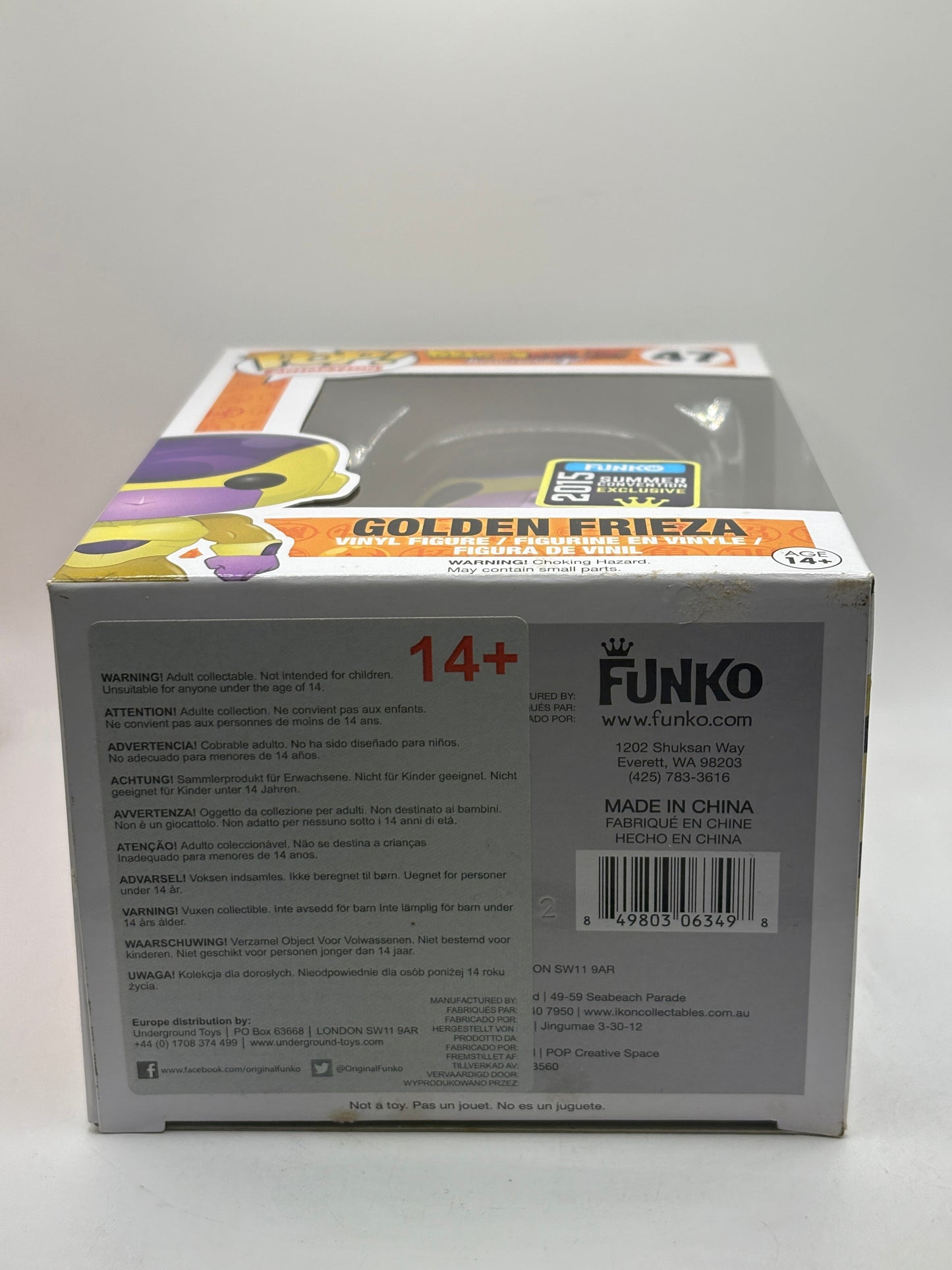 Funko POP! Animation Dragon Ball Z #47 Golden Frieza 2015 Summer Con (1) FRENLY BRICKS - Open 7 Days