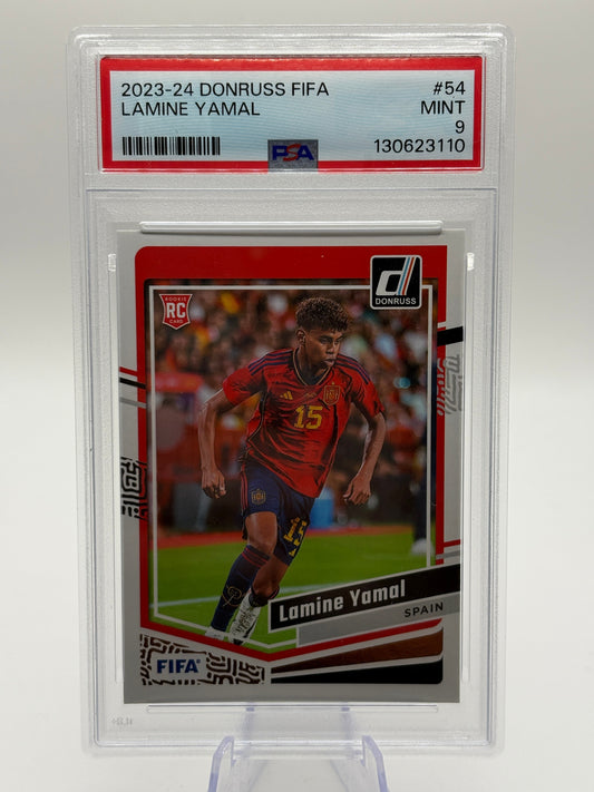 2023-24 Panini Donruss FIFA Lamine Yamal RC PSA 9 Mint Rookie #54 Spain FRENLY BRICKS - Open 7 Days