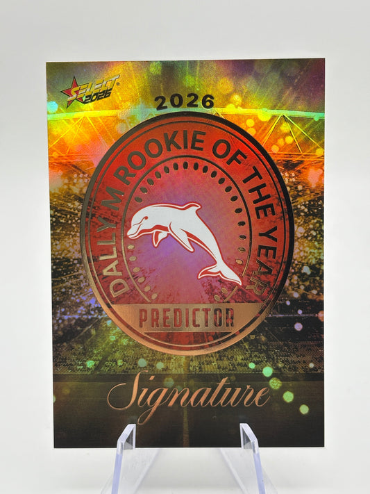 2026 SELECT NRL HEROES DALLY M ROOKIE OF THE YEAR PREDICTOR - DOLPHINS /230 FRENLY BRICKS - Open 7 Days