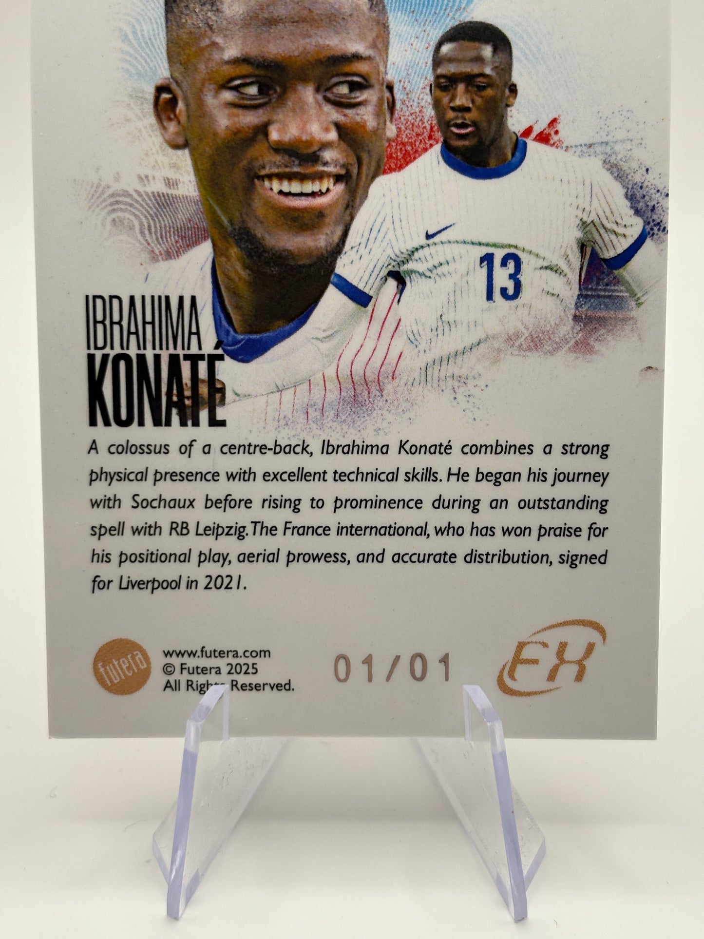 2025 Futera FX #FXB036 Ibrahima Konate 1 of 1 France FRENLY BRICKS - Open 7 Days